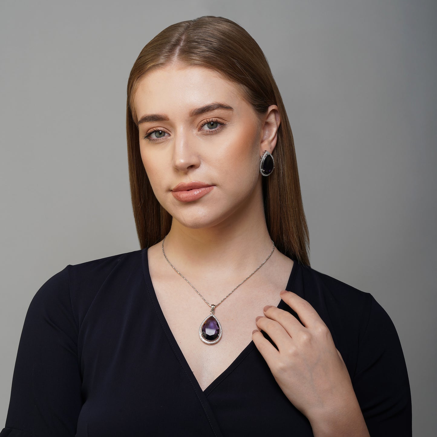 Twilight Orchid Elegance Necklace Set