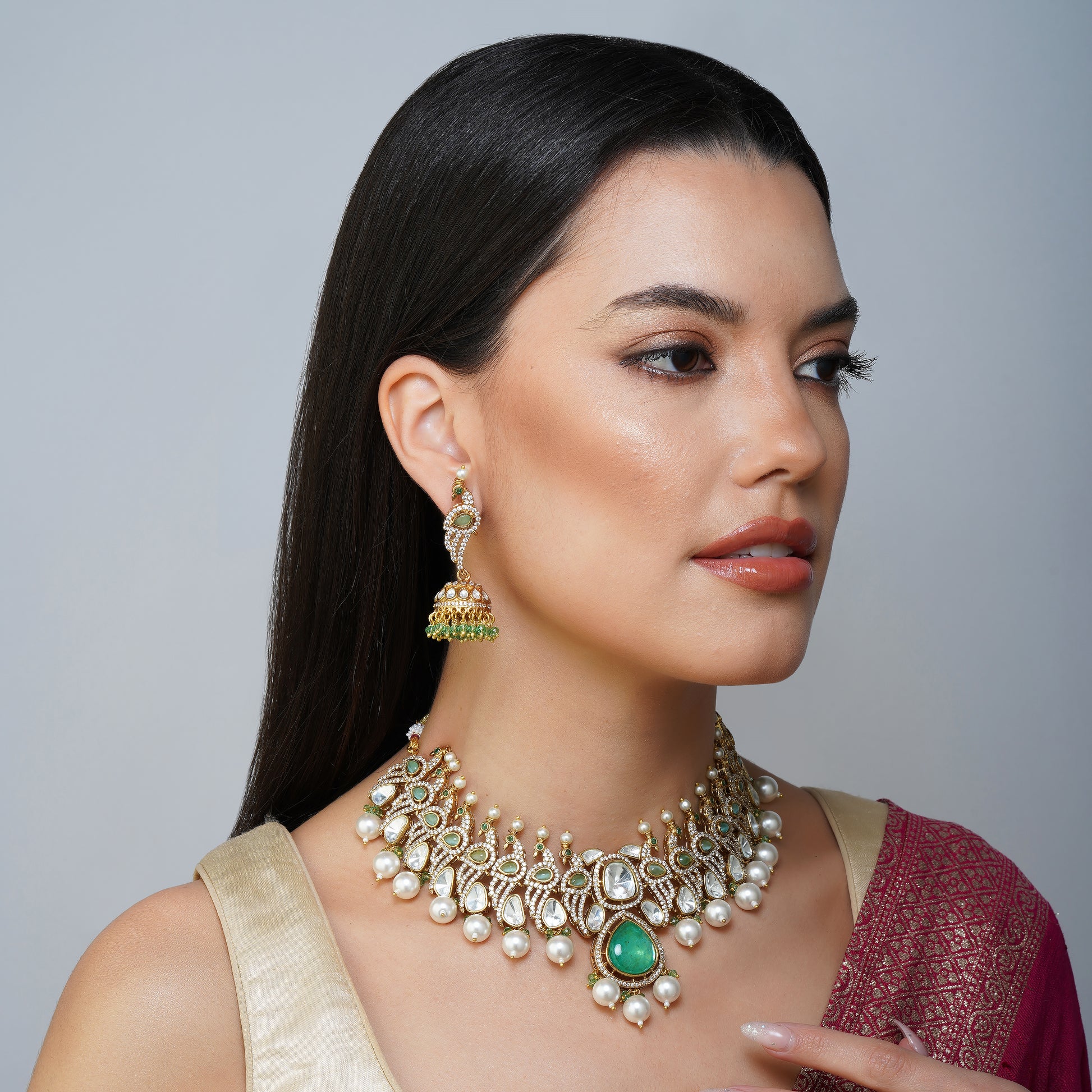 Mystic Serenity Lagoon Necklace Set Styled Look | Indian Jewellery | Saajo