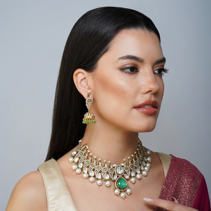 Mystic Serenity Lagoon Necklace Set Styled Look | Indian Jewellery | Saajo