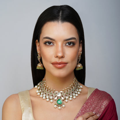 Mystic Serenity Lagoon Necklace Set Detail Shot | Traditional Jewellery | Saajo