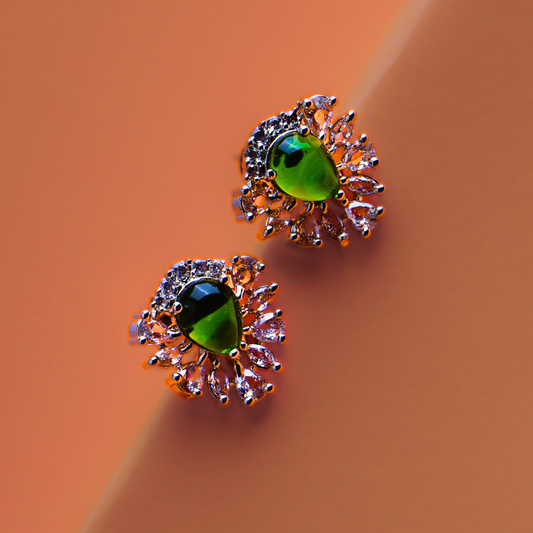 Workday Radiance Jade Stud Earrings | Premium Indian Jewellery | Saajo