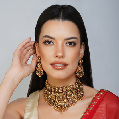 Opulent Goddess Laxmi Celebration Choker Necklace Set Styled Look | Indian Jewellery | Saajo