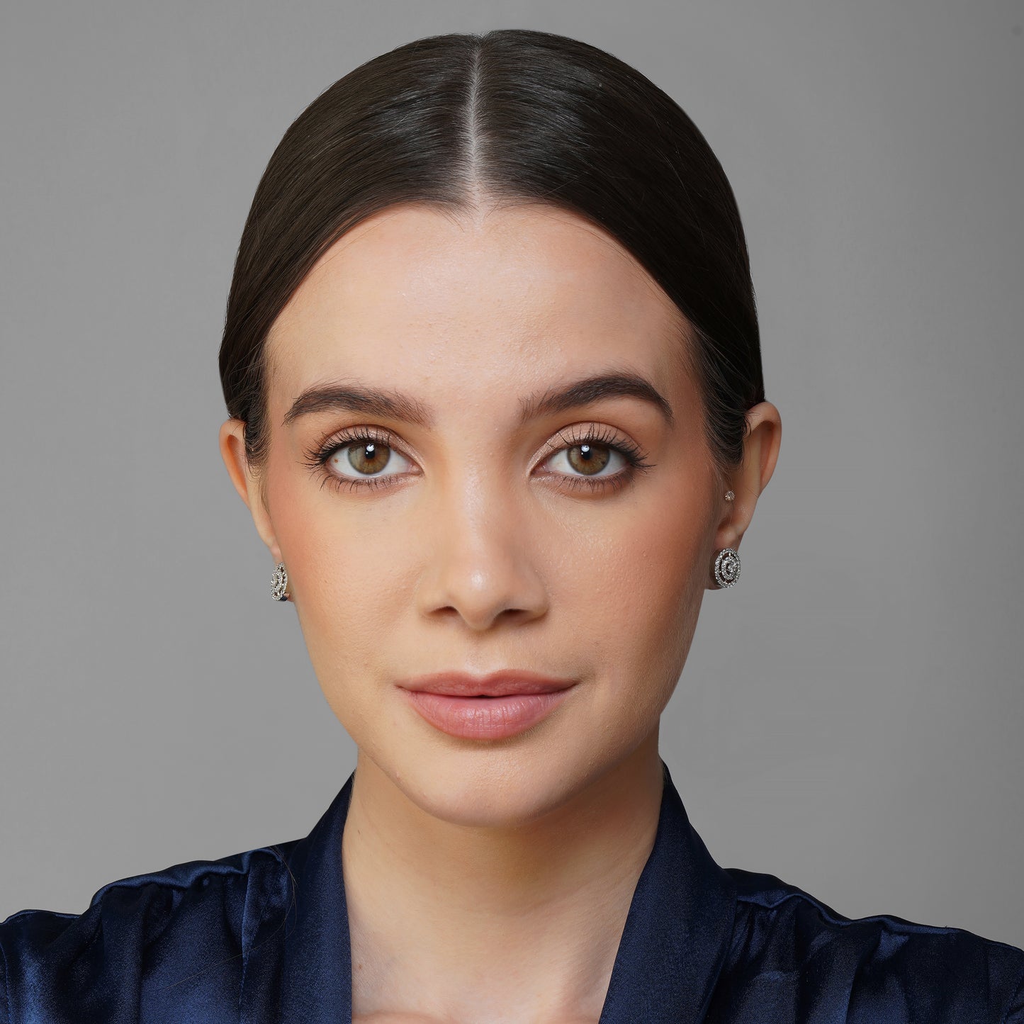 Diamond Essence White CZ Petite Circle Earrings Detail Shot | Traditional Jewellery | Saajo