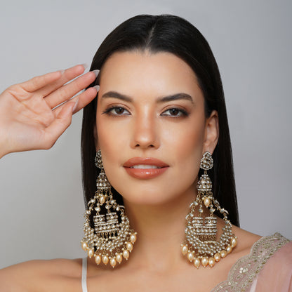 Aurora Stellar Blossom Gold CZ Whirl Earrings Styled Look | Indian Jewellery | Saajo