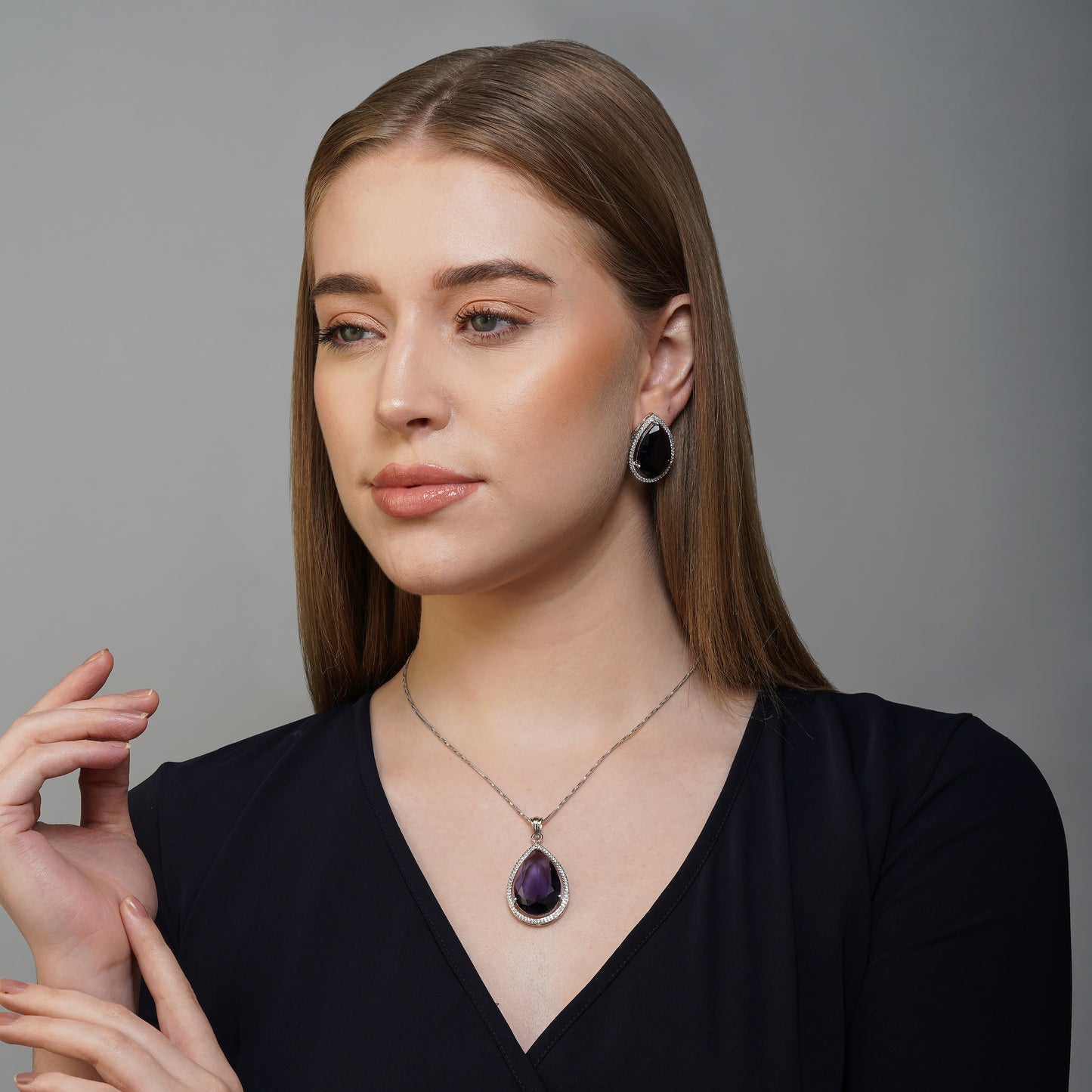 Twilight Orchid Elegance Necklace Set
