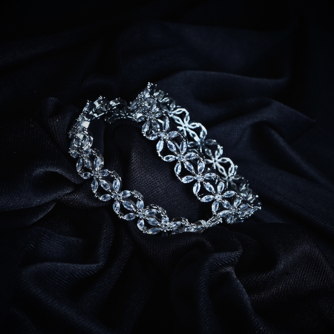 Celestial Petals American Diamond Bangles Set of 2