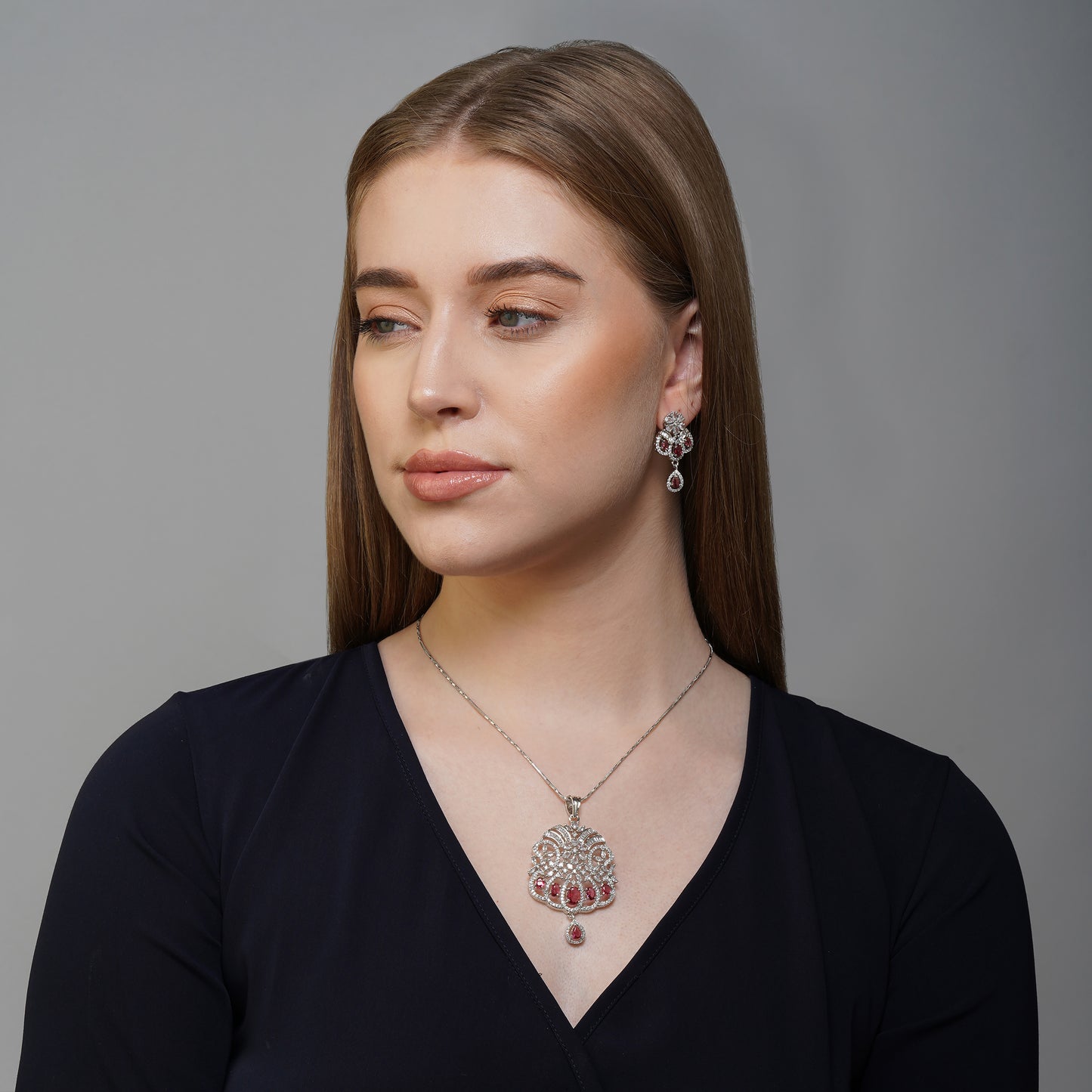 Crimson Serenity Heritage Necklace Close Up | Indian Jewellery | Saajo