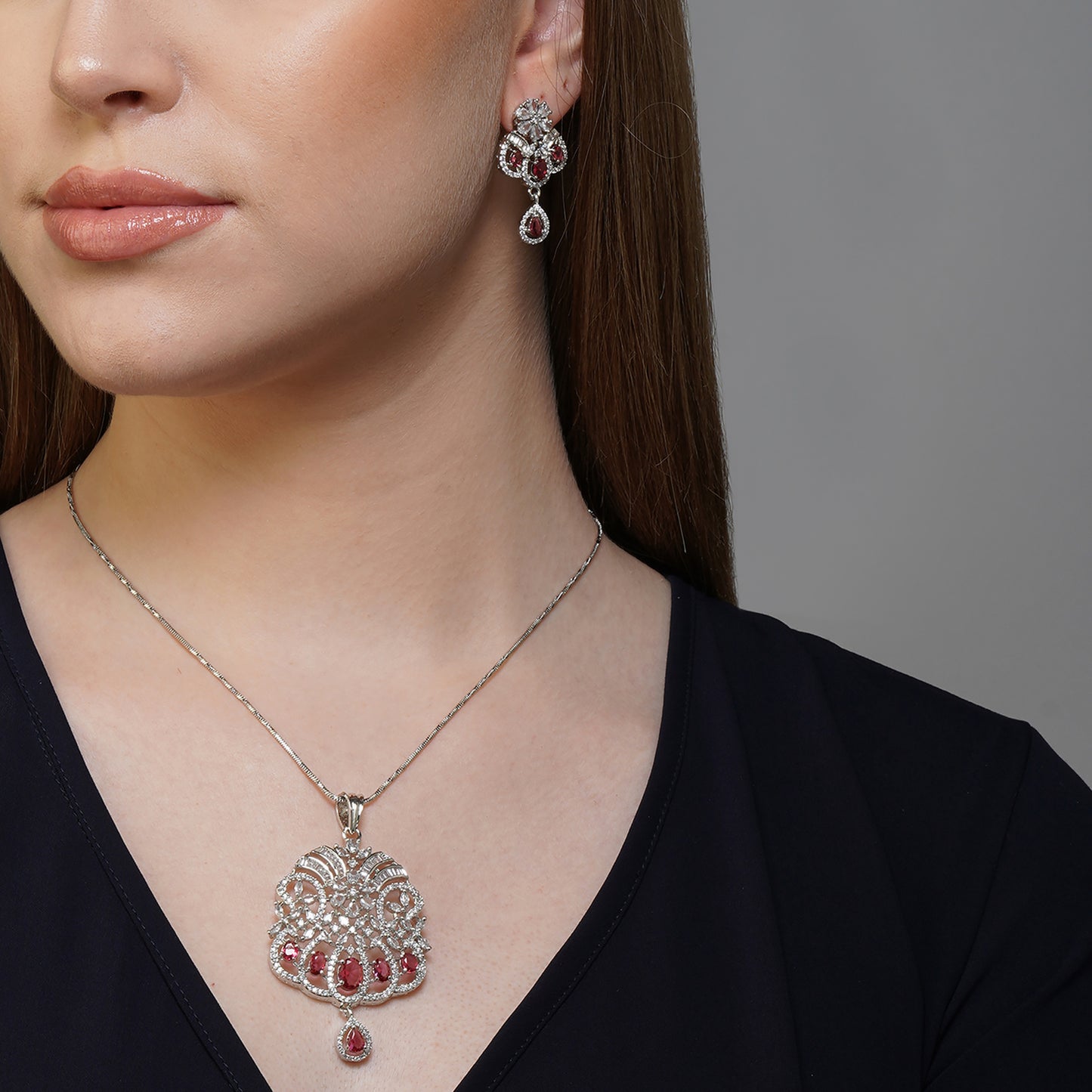 Crimson Serenity Heritage Necklace | Premium Indian Jewellery | Saajo
