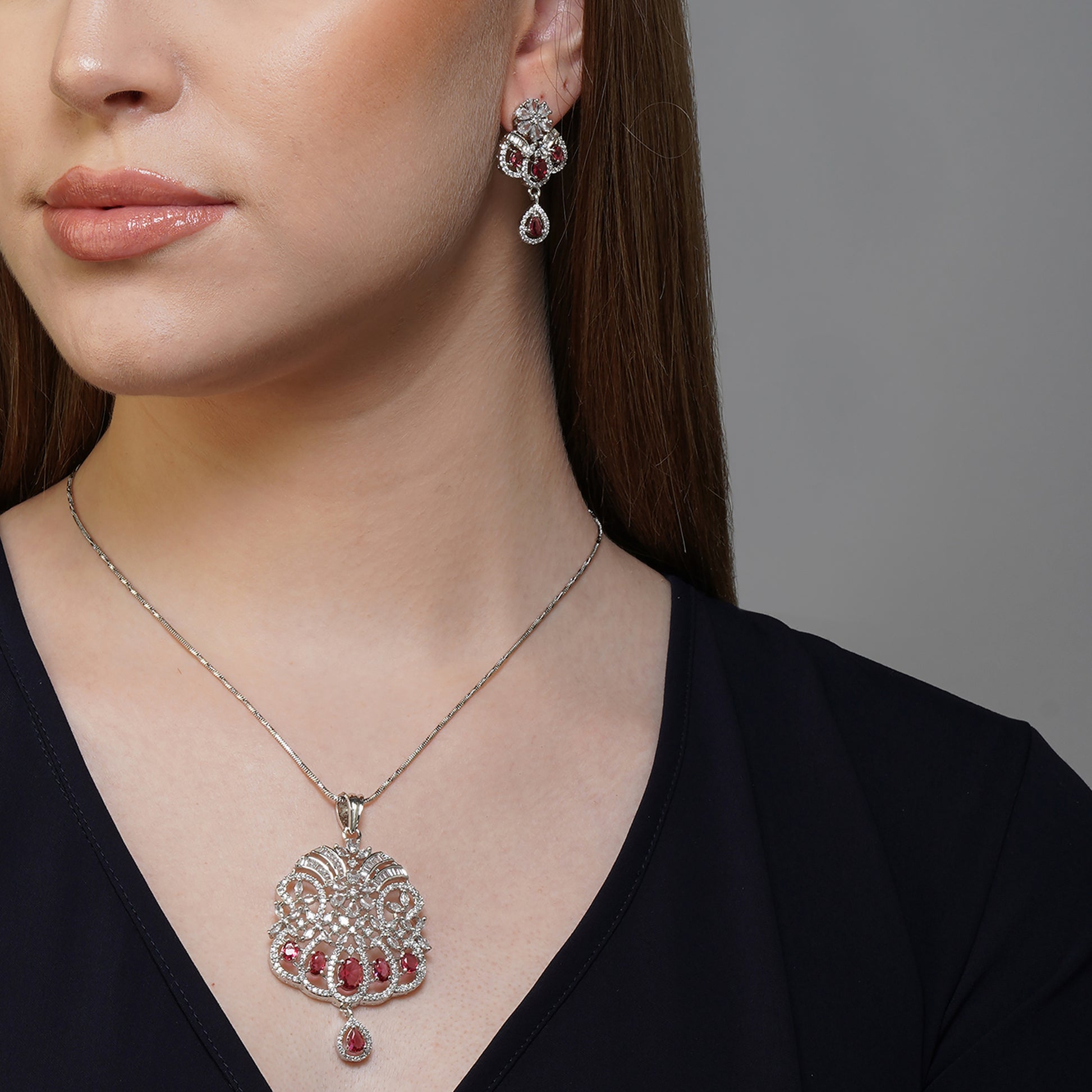 Crimson Serenity Heritage Necklace | Premium Indian Jewellery | Saajo