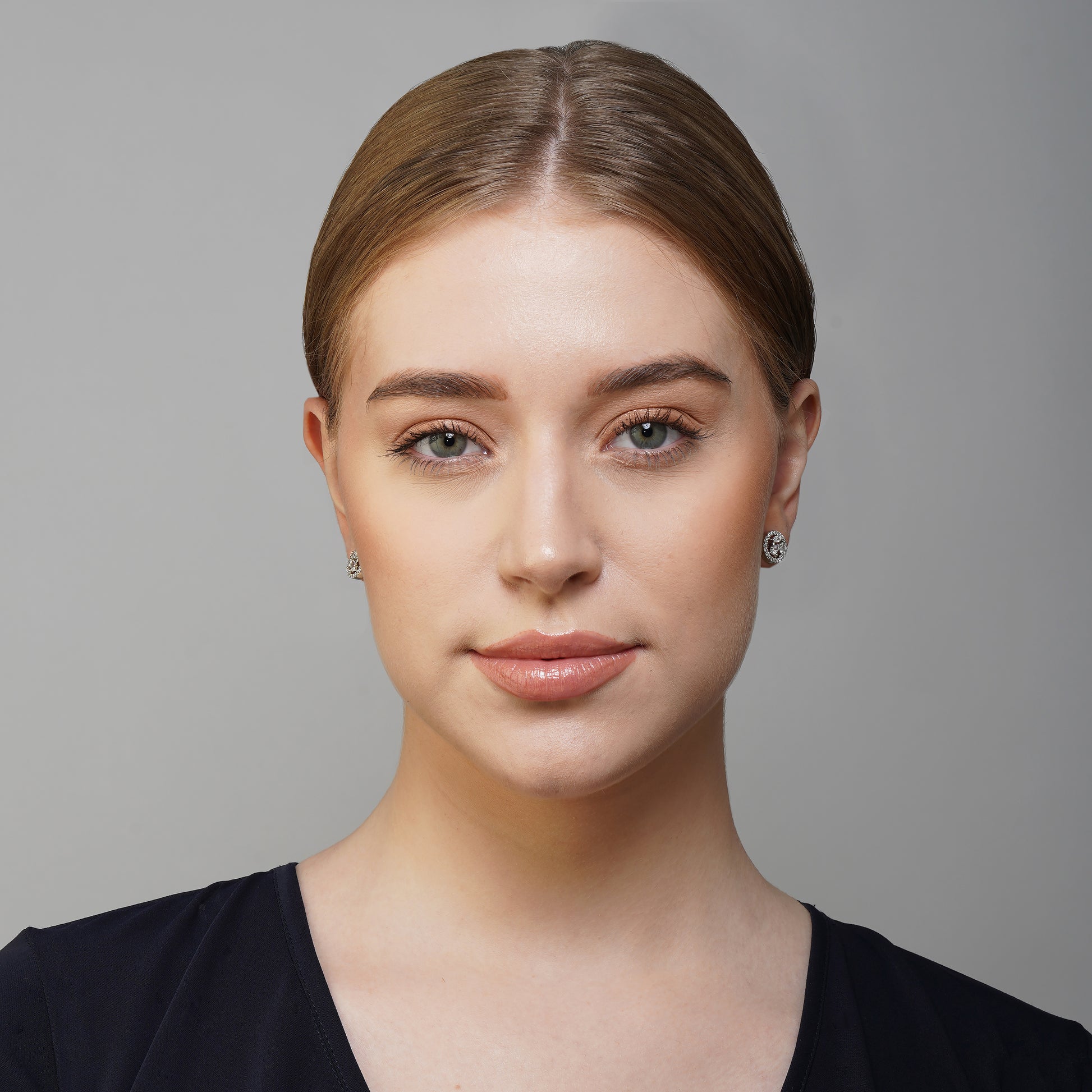 Ethereal Elegance White CZ Diamond Circlet Earrings Detail Shot | Traditional Jewellery | Saajo