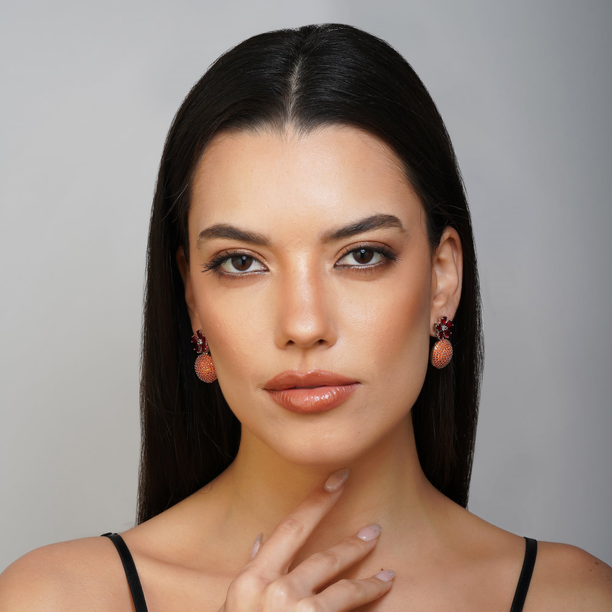 Aurora Starlight Orbit Multicolour CZ Earrings Close Up | Indian Jewellery | Saajo