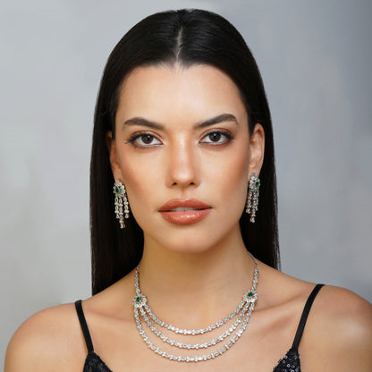 Halo Opulence Three-Layer Necklace Detail Shot | Traditional Jewellery | Saajo