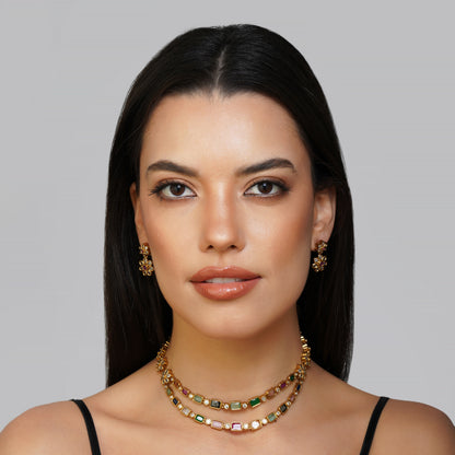 Aureate Chromatic Harmony Necklace Set Detail Shot | Traditional Jewellery | Saajo