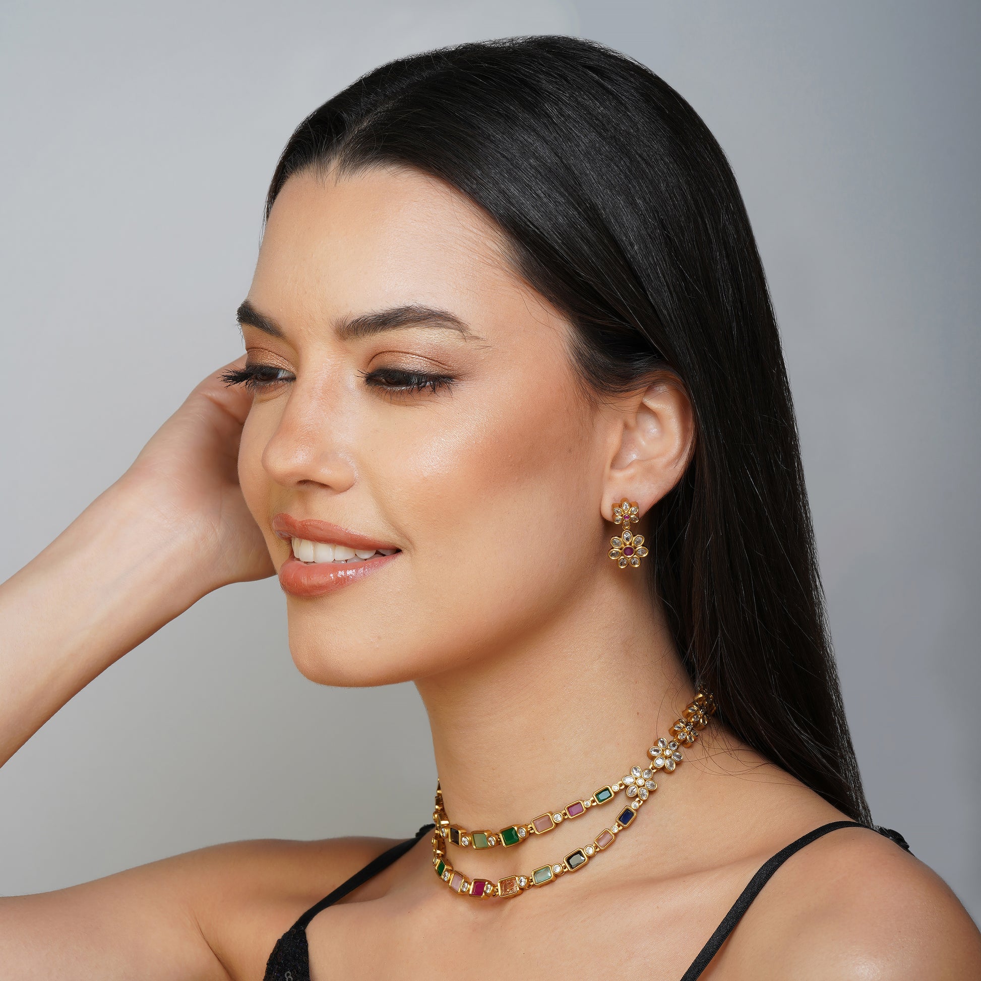 Aureate Chromatic Harmony Necklace Set Styled Look | Indian Jewellery | Saajo