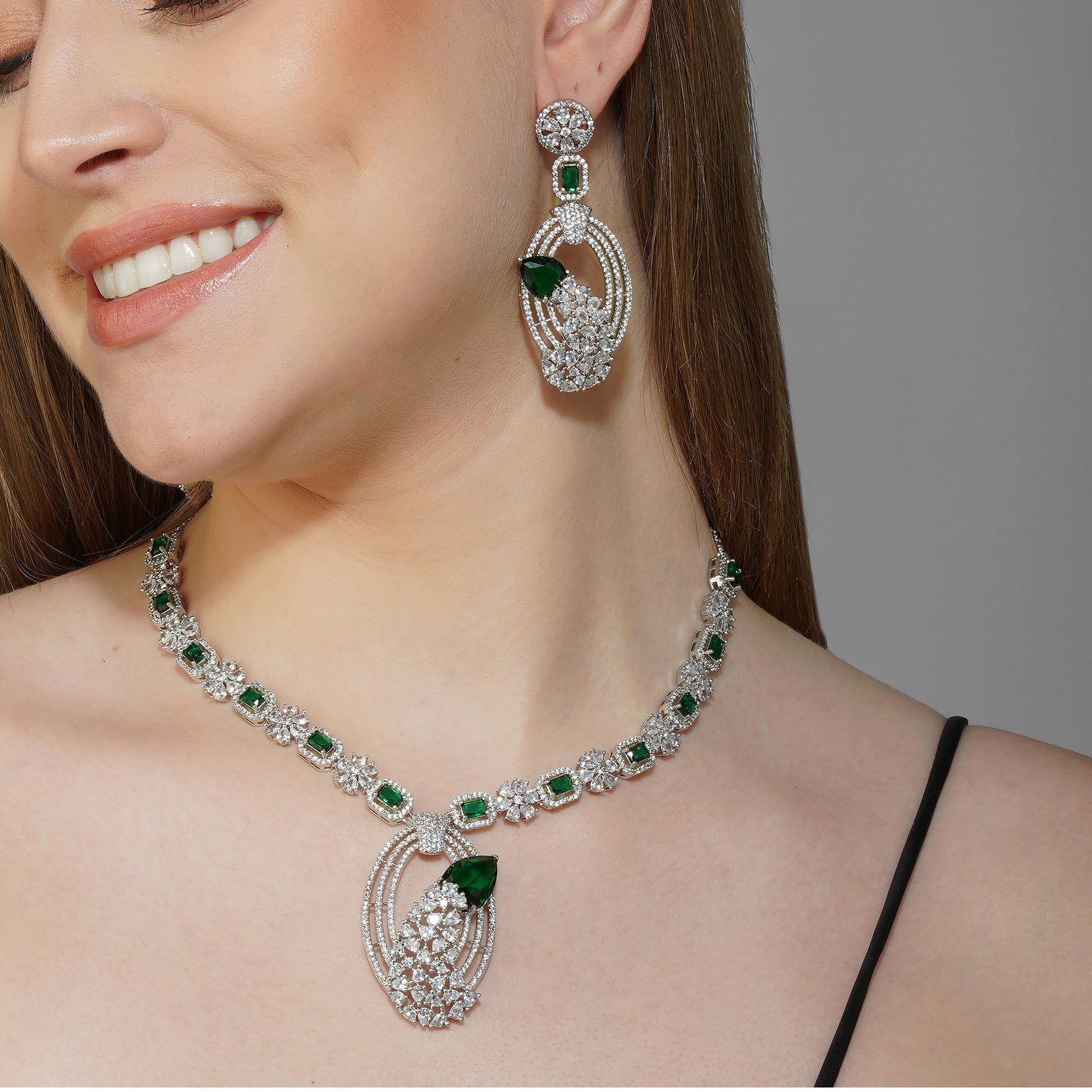 Foliage Fantasy Fusion Necklace Set | Premium Indian Jewellery | Saajo