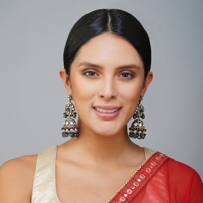 Violet Horizon Kundan Dangler Jhumka