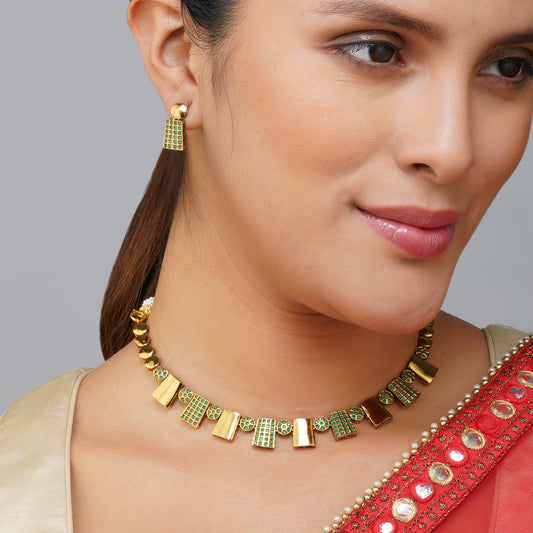 Chic Fusion Gold & Heena Harmony Necklace Set | Premium Indian Jewellery | Saajo