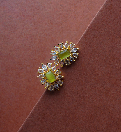 Fearless Flourish Lime Stud Earrings Detail Shot | Traditional Jewellery | Saajo