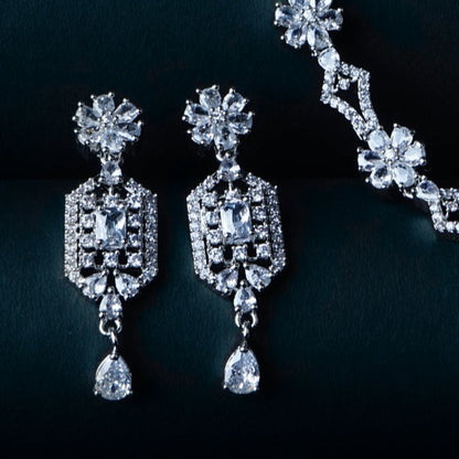 Sensual Stardust Embrace Necklace Set I  American Diamond Close Up | Indian Jewellery | Saajo