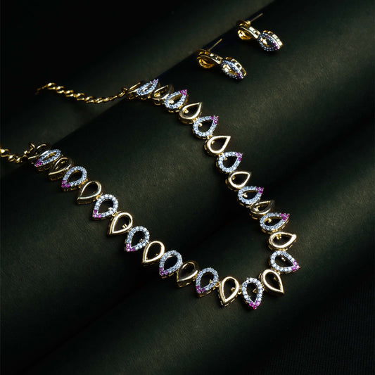 Debonair Shimmers Necklace Set | Premium Indian Jewellery | Saajo