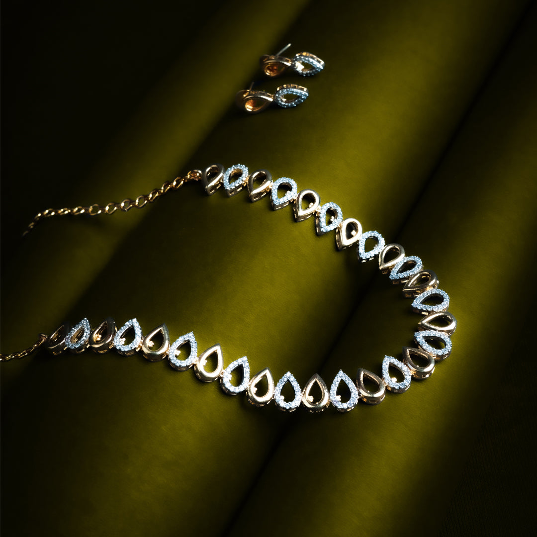 Love Your Soul Necklace Set I  American Diamond I Cubic Zirconia Styled Look | Indian Jewellery | Saajo
