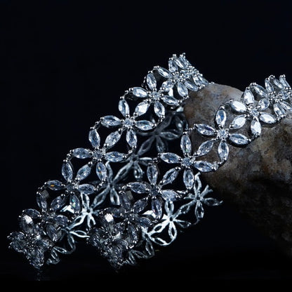 Celestial Petals American Diamond Bangles Set of 2