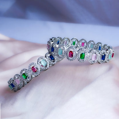 Glittering Gala Multicolor American Diamond Bangles Set of 2