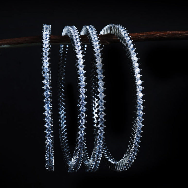 Moonlit Mirage American Diamond Bangles Set of 2
