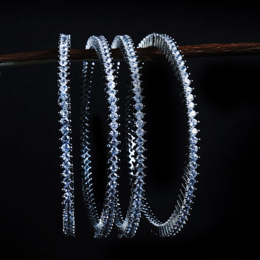 Moonlit Mirage American Diamond Bangles Set of 2