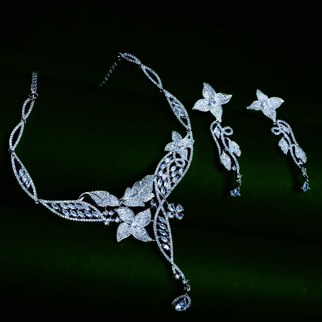 Glistening Starlit Dreams American Diamond Necklace Set Styled Look | Indian Jewellery | Saajo