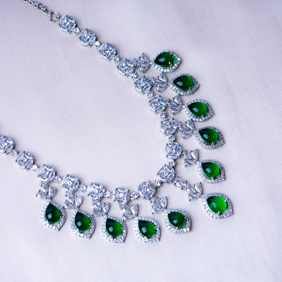 Love's Luminous Sparkling American Diamond Necklace Set Styled Look | Indian Jewellery | Saajo