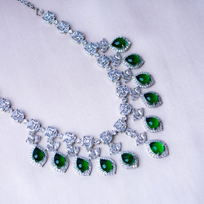 Love's Luminous Sparkling American Diamond Necklace Set Styled Look | Indian Jewellery | Saajo