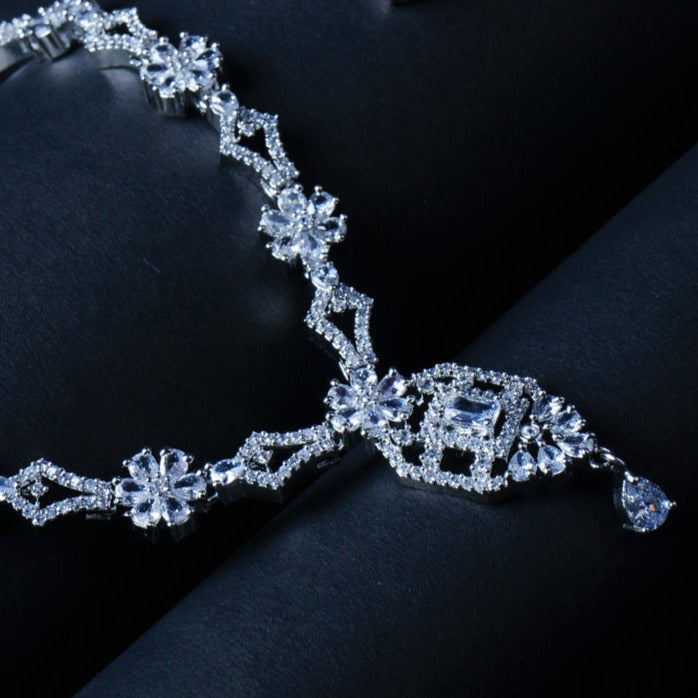 Sensual Stardust Embrace Necklace Set I  American Diamond Styled Look | Indian Jewellery | Saajo