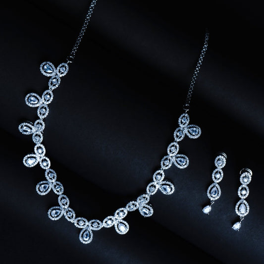 Playful Princess American Diamond Necklace Set | Premium Indian Jewellery | Saajo