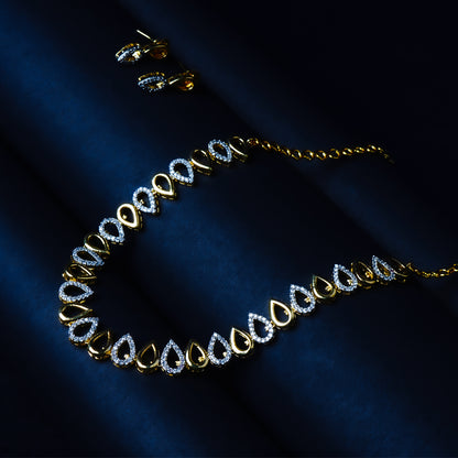 Love Your Soul Necklace Set I  American Diamond I Cubic Zirconia | Premium Indian Jewellery | Saajo