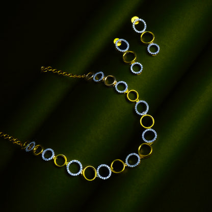 Captivating Crescendo Silver & Gold American Diamond Necklace Set Styled Look | Indian Jewellery | Saajo