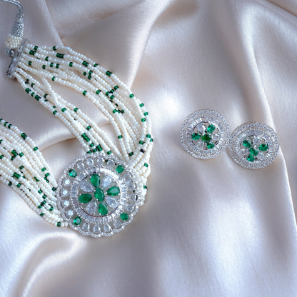 Seraphic Serenity Choker Green Kundan Necklace Set Styled Look | Indian Jewellery | Saajo