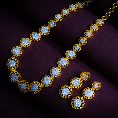 Divine Harmony Gold & Silver Choker Necklace Set Detail Shot | Traditional Jewellery | Saajo