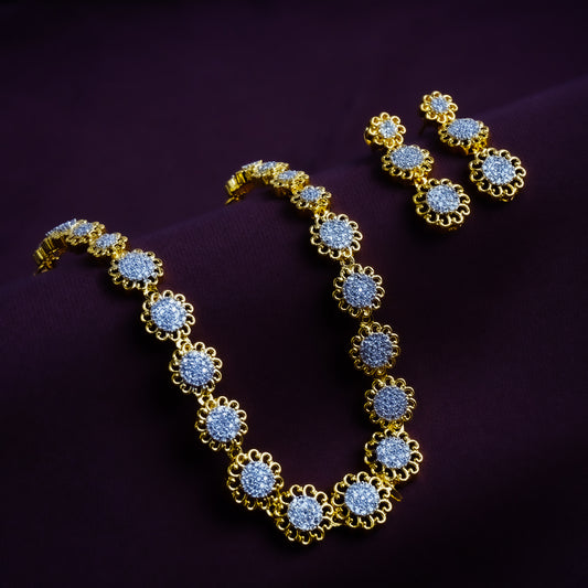 Divine Harmony Gold & Silver Choker Necklace Set | Premium Indian Jewellery | Saajo