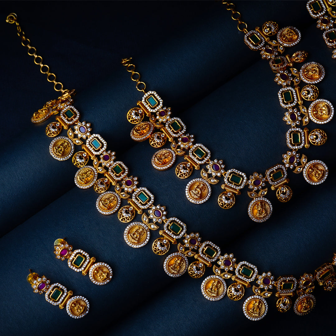 Whispers of Divinity Kundan Necklace Set | Premium Indian Jewellery | Saajo