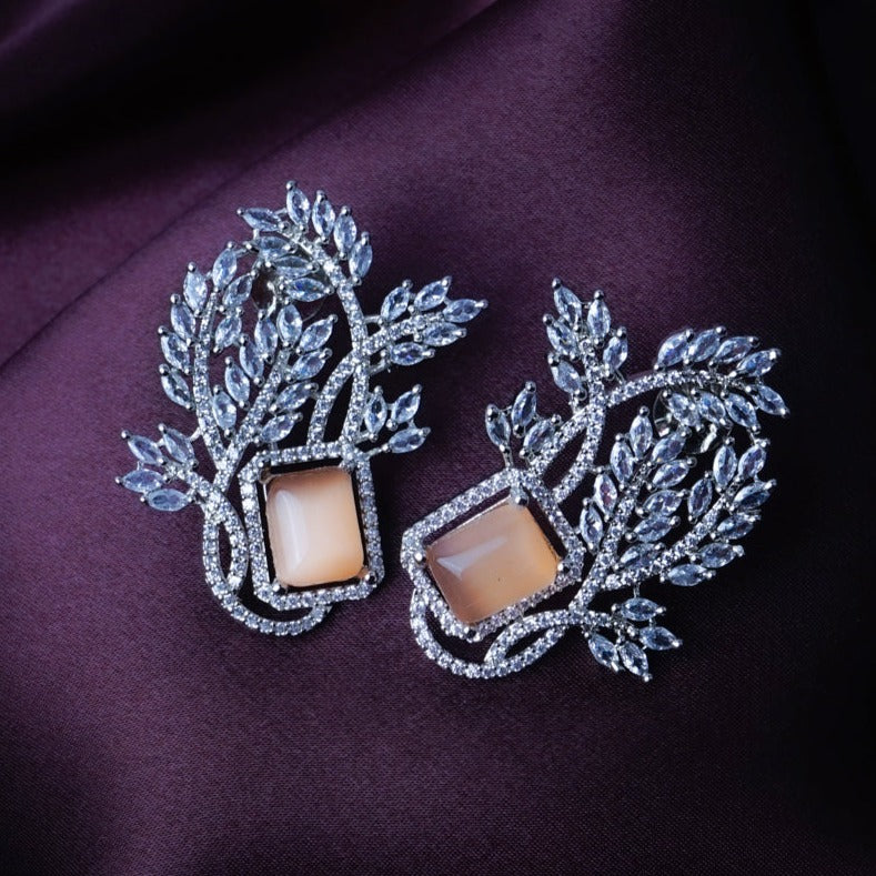 Red Carpet Charisma Persian Orange CZ Earrings Styled Look | Indian Jewellery | Saajo