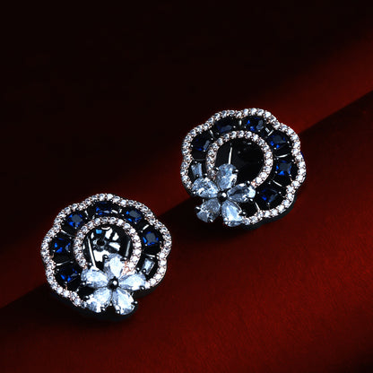 Jubilant Journey Blue CZ Stud Earrings Styled Look | Indian Jewellery | Saajo