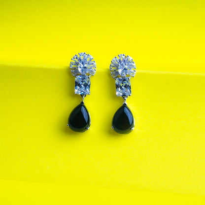 Divine Adoration Navy Blue CZ Earrings Styled Look | Indian Jewellery | Saajo