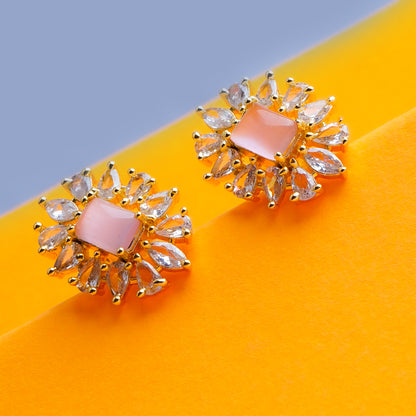 Fearless Flourish Peach Stud Earrings Styled Look | Indian Jewellery | Saajo