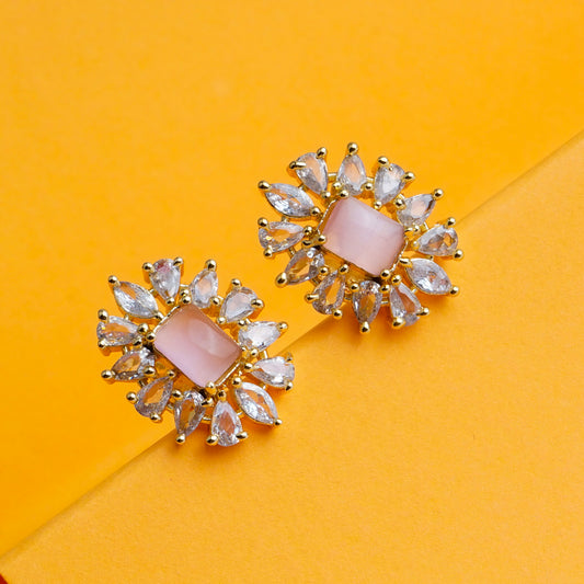 Fearless Flourish Peach Stud Earrings | Premium Indian Jewellery | Saajo