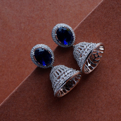 Fearless Feminine Indigo Jhumka Earrings | Premium Indian Jewellery | Saajo