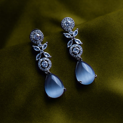 Opulent Ashned Grey CZ Stardust Earrings Styled Look | Indian Jewellery | Saajo