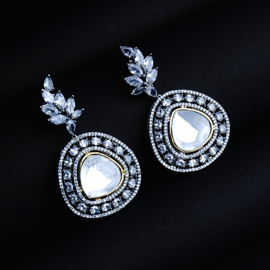 Florentine Renaissance Uncut Kundan Earrings | Premium Indian Jewellery | Saajo