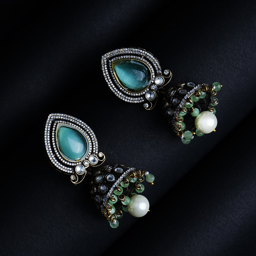 Gilded Gardenia Multicolour Kundan Jhumka Earrings Styled Look | Indian Jewellery | Saajo
