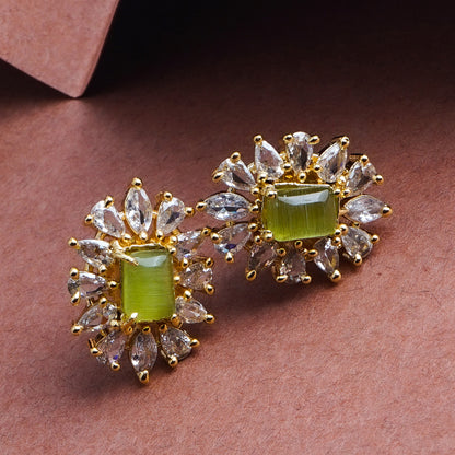 Fearless Flourish Lime Stud Earrings Styled Look | Indian Jewellery | Saajo